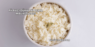 Pilavcı Dükkanı Açma Maliyeti 2025