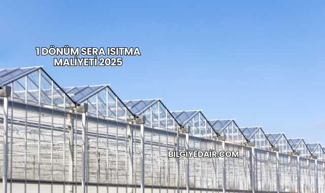 1 Dönüm Sera Isıtma Maliyeti 2025