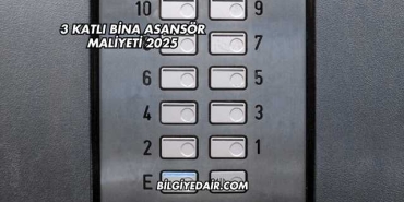 3 Katlı Bina Asansör Maliyeti 2025