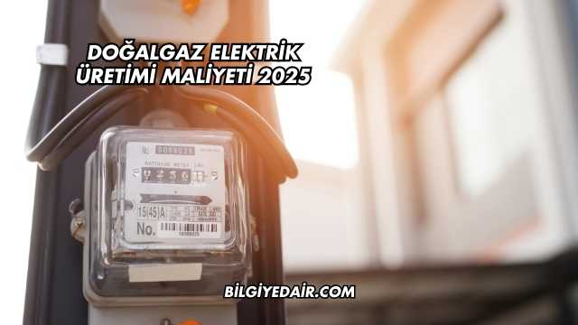 Doğalgaz Elektrik Üretimi Maliyeti 2025
