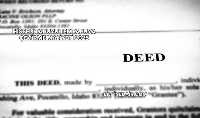 Hisseli Tapuyu Tek Tapuya Çevirme Maliyeti 2025
