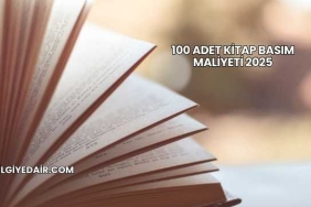 100 Adet Kitap Basım Maliyeti 2025