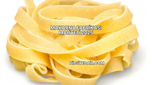 Makarna Fabrikası Maliyeti 2025
