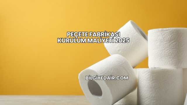 Peçete Fabrikası Kurulum Maliyeti 2025