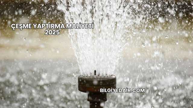 Çeşme Yaptırma Maliyeti 2025