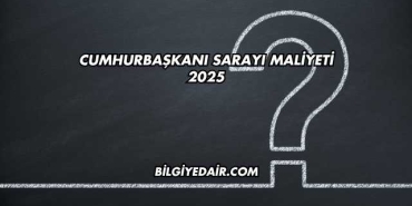 Cumhurbaşkanı Sarayı Maliyeti 2025