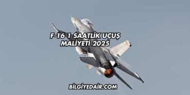 F-16 1 Saatlik Uçuş Maliyeti 2025