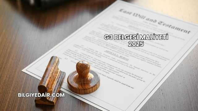 G3 Belgesi Maliyeti 2025