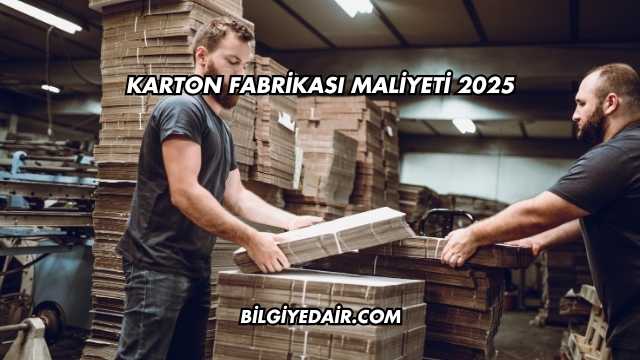 Karton Fabrikası Maliyeti 2025