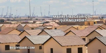 Maliyeti Az Geliri Çok İşler Nelerdir?