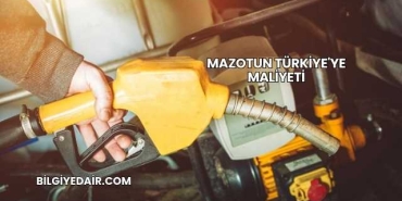 Mazotun Türkiye'ye Maliyeti