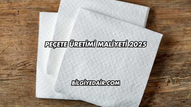 Peçete Üretimi Maliyeti 2025