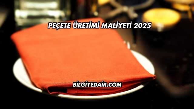 Peçete Üretimi Maliyeti 2025