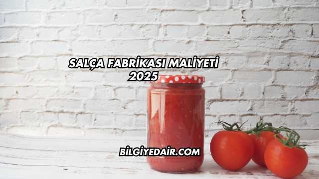Salça Fabrikası Maliyeti 2025