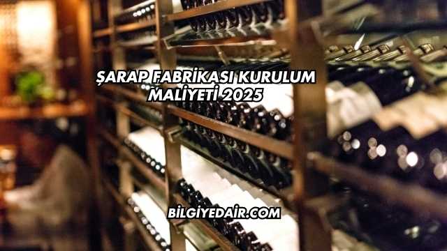 Şarap Fabrikası Kurulum Maliyeti 2025