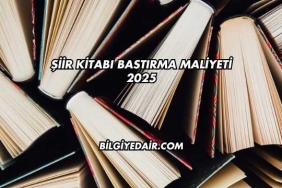 Şiir Kitabı Bastırma Maliyeti 2025