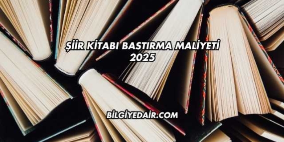 Şiir Kitabı Bastırma Maliyeti 2025