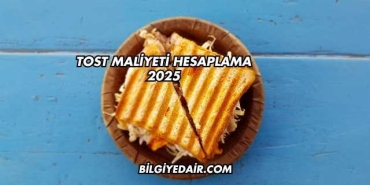 Tost Maliyeti Hesaplama 2025