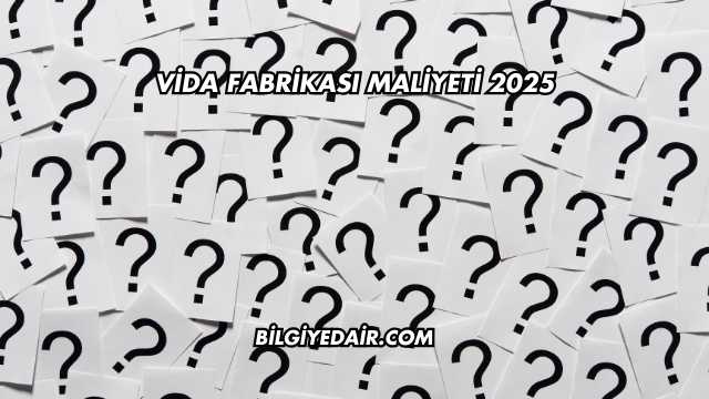 Vida Fabrikası Maliyeti 2025